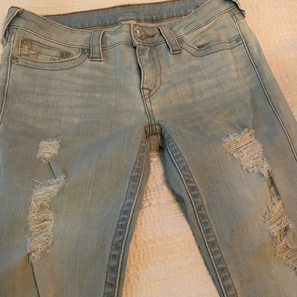 True religion bootcut light blue distressed jeans - Picture 7 of 7